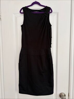 Esprit Black Sleeveless Sheath with Shoulder Pleat